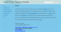 Desktop Screenshot of lostpinesfamilyhealth.org